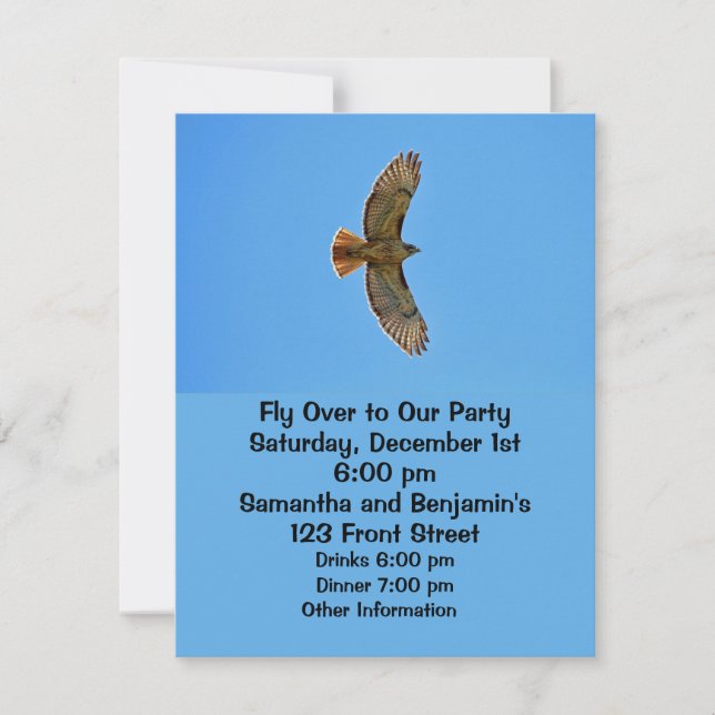 Red-Tailed Hawk in Flight Invitation (Front)