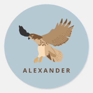 Red-Tailed Hawk in Flight Personalized Classic Round Sticker