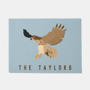 Red-Tailed Hawk in Flight Personalized Doormat
