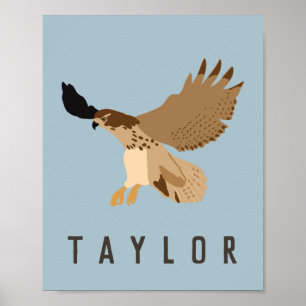 Red-Tailed Hawk in Flight Personalized Poster