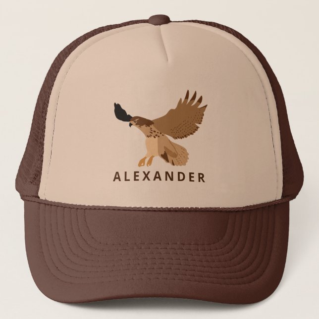 Red-Tailed Hawk in Flight Personalized Trucker Hat (Front)