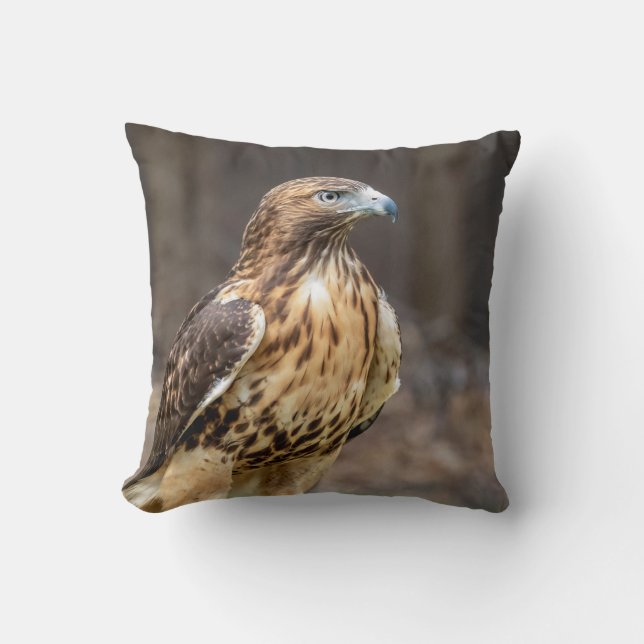 Red-tailed hawk in the Hudson Valley Throw Pillow (Front)