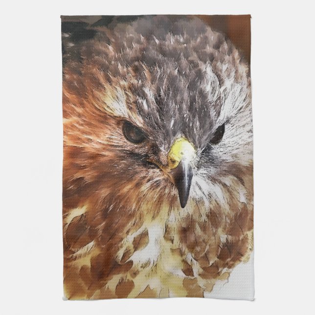 RED TAILED HAWK KITCHEN TOWEL (Vertical)