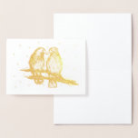 Red Tailed Hawk Lovebird Birds in Snow Christmas Foil Card<br><div class="desc">Greeting card features an original marker illustration of a pair of red-tailed hawk lovebirds in the snow, sitting on a branch. Perfect for the holiday season! Don't see what you're looking for? Need help with customization? Click "rebeccaheartsny" (upper right corner) then "contact this designer" to have something created just for...</div>