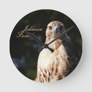Red Tailed Hawk *Personalize* Round Clock