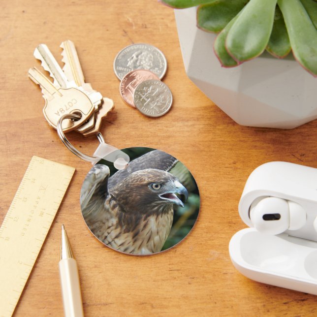 Red-tailed Hawk Photo Keychain (Desk)