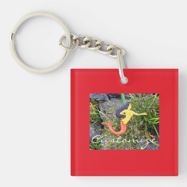 red-tailed sirena mermaid keychain (Front)
