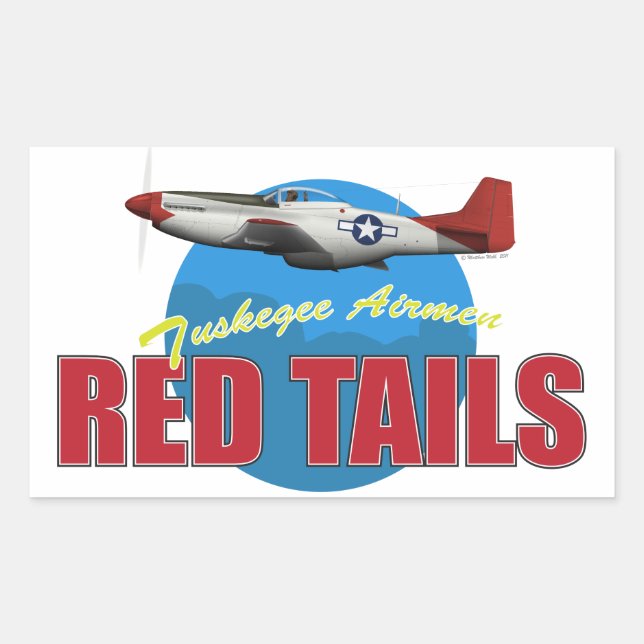 Red Tails Tuskegee Airmen with P-51 Sticker (Front)