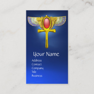 RED TALISMAN/ EGYPTIAN WINGED ANKH WITH CORNUCOPIA BUSINESS CARD