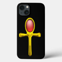 RED TALISMAN /GOLD EGYPTIAN ANKH