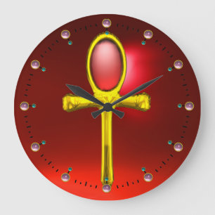 RED TALISMAN ,Ruby Gemstones Large Clock