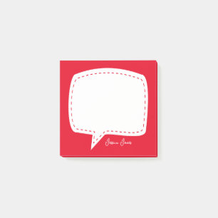 Red Talk Bubble Personalised Name speech bubble Post-it Notes