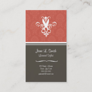 Red Tapestry Scissors Appointment Card