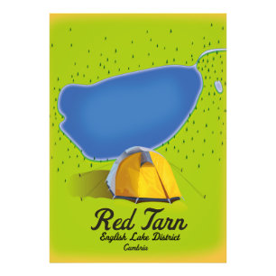 Red Tarn English Lake District map Photo Print