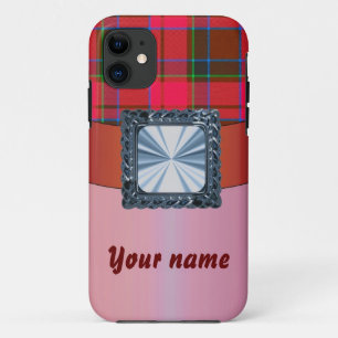 Red tartan argyle plaid customizable iPhone 11 case