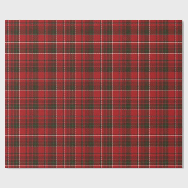 Red tartan chequered pattern wrapping paper (Flat)