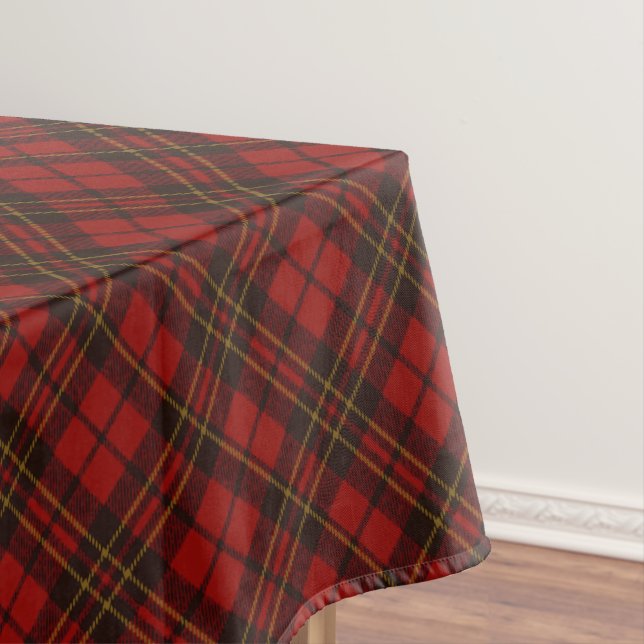 Red tartan Christmas plaid winter holidays pattern Tablecloth (In Situ)