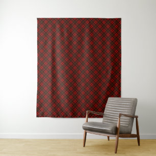 Red tartan Christmas plaid winter holidays pattern Tapestry