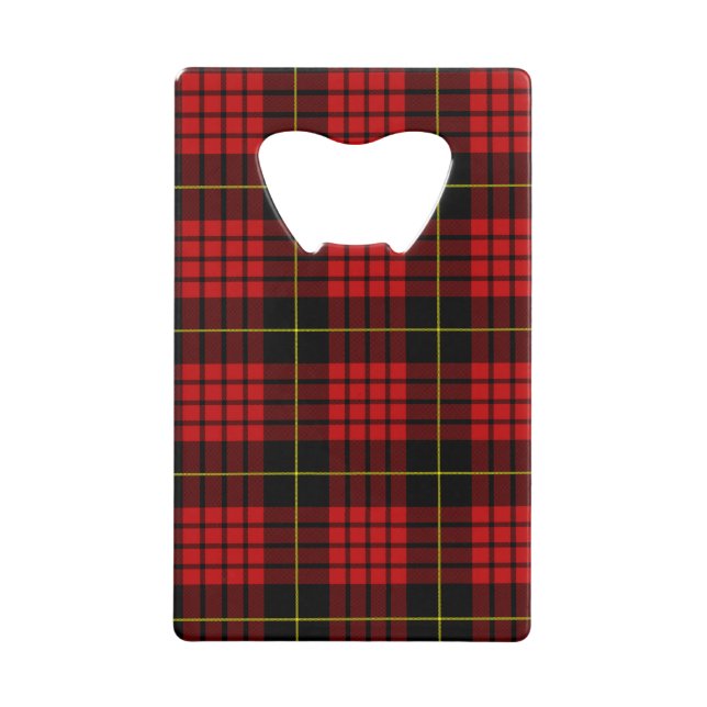 Red Tartan Credit Card Bottle Opener (Front)