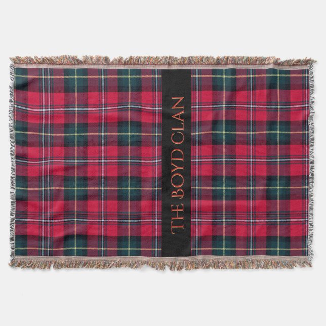 Red Tartan (customizable) Throw Blanket (Front)