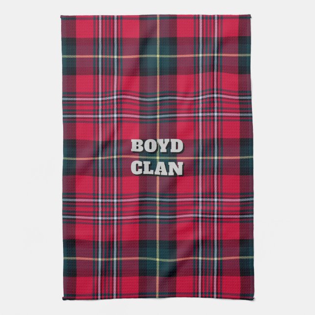 Red Tartan kitchen towel w/out your text (Vertical)