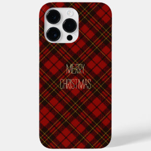 Red tartan Merry Christmas plaid Personalize Case-Mate iPhone 14 Pro Max Case