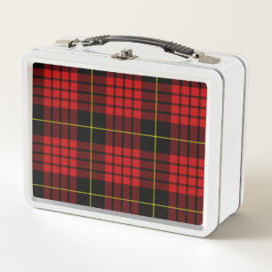 Red Tartan Metal Lunch Box