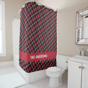Red tartan modern rustic personalized 