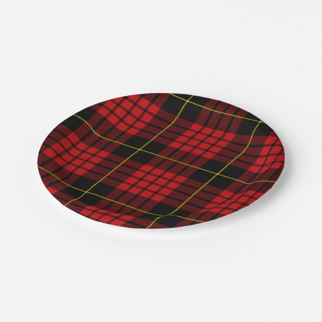 Red Tartan Paper Plates (Angled)