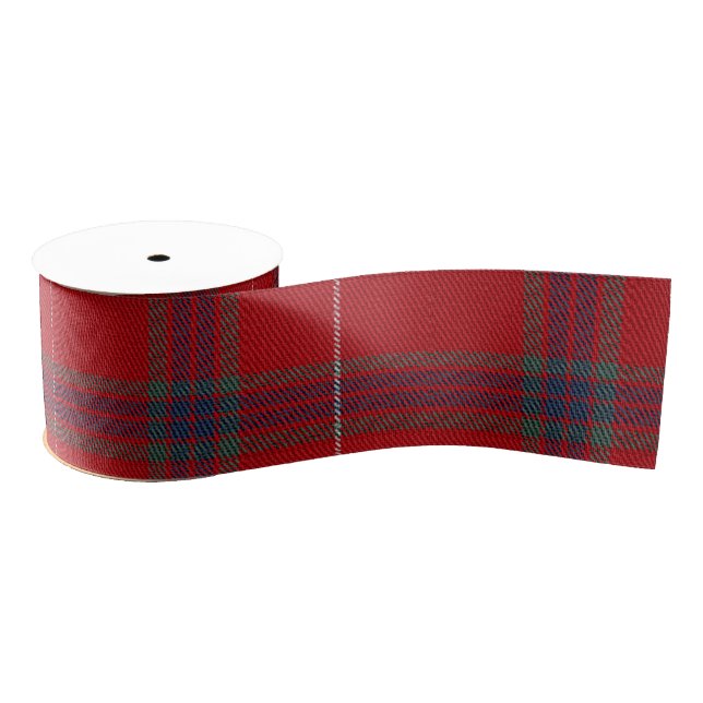Red Tartan Pattern ID589 Grosgrain Ribbon (Spool)
