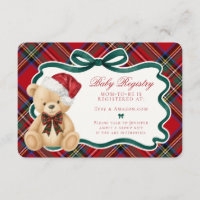 Red Tartan Plaid Christmas Bear Baby Registry