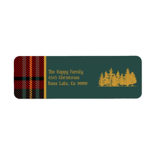 Red Tartan Plaid Merry Christmas  (Front)