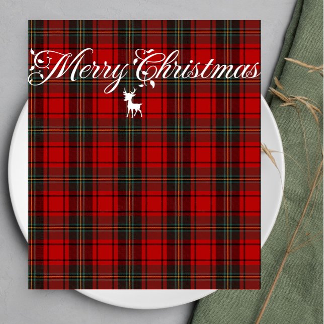 Red Tartan Scotland Seamless Plaid Pattern Napkin (Creator Uploaded)