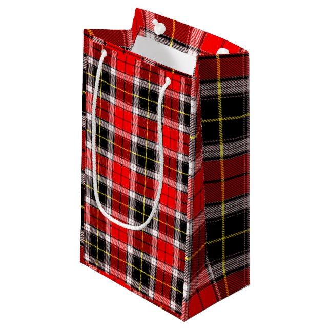 Red Tartan Small Gift Bag (Front Angled)
