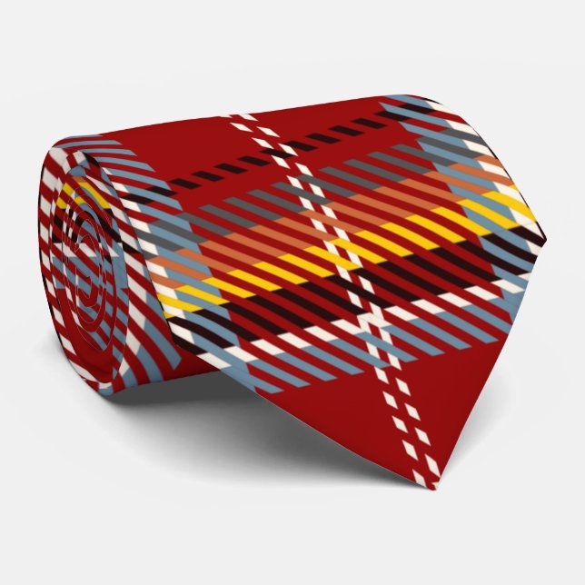 Red Tartan Tie (Rolled)