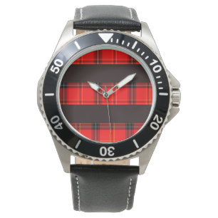 Red tartan watch