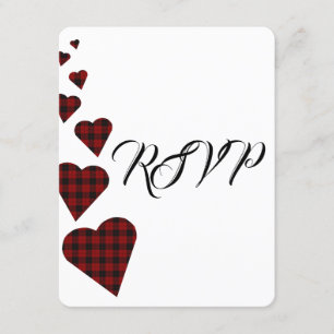 Red Tartan Wedding RSVP Card