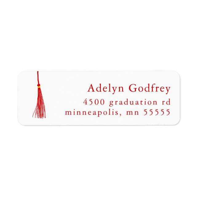 Red Tassel Graduation Return Adresse (Devant)