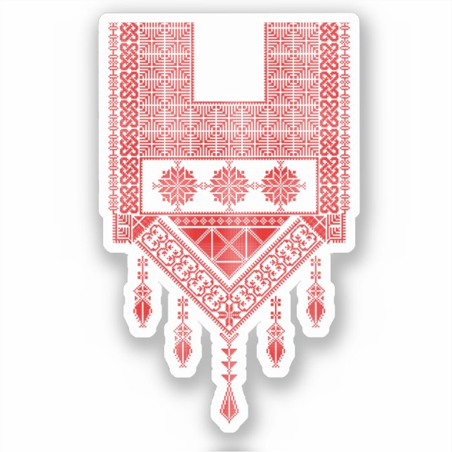 Red Tatreez Cross Stitch Traditional Embroidery (Front)