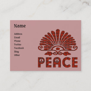 Red Tattoo Peace Art Business Card