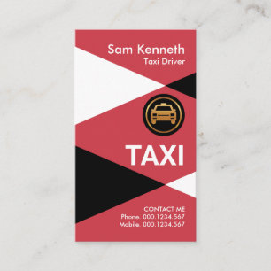Red Taxi Triangles Taxi Transport Driver Business Card