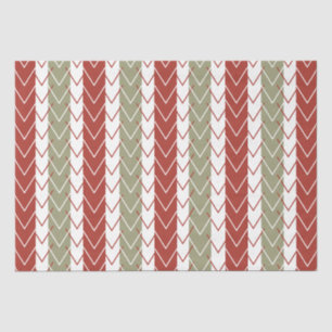 Red Teal Chevron Stripe Pattern Tissue Paper