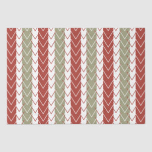 Red Teal Chevron Stripe Tissue Paper