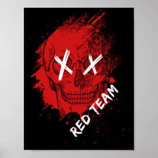 Red Team Skull Poster