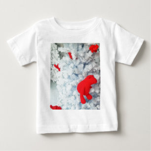 Red Teddy bear in Christmas Tree Baby T-Shirt
