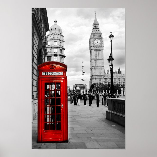 Red Telephone Big Ben London Landcape Poster (Devant)