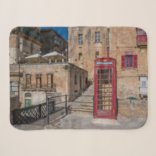 Red telephone booth in Valletta Malta Sherpa Blanket