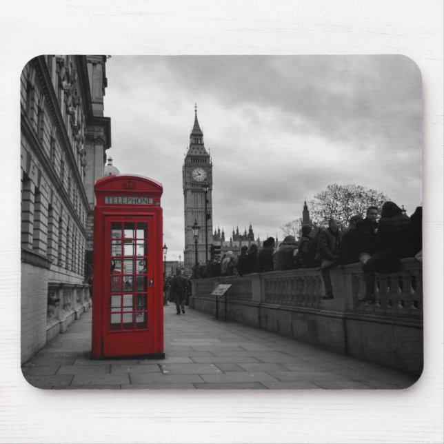 Red telephone box in London mousepad (Front)
