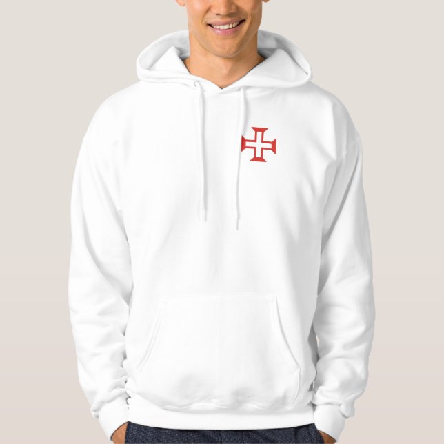 Red Templar Cross Hoodie (Front)