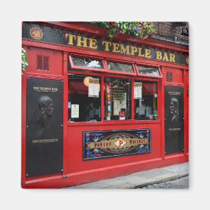 Red Temple Bar pub à Dublin carré aimant